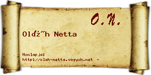 Oláh Netta névjegykártya